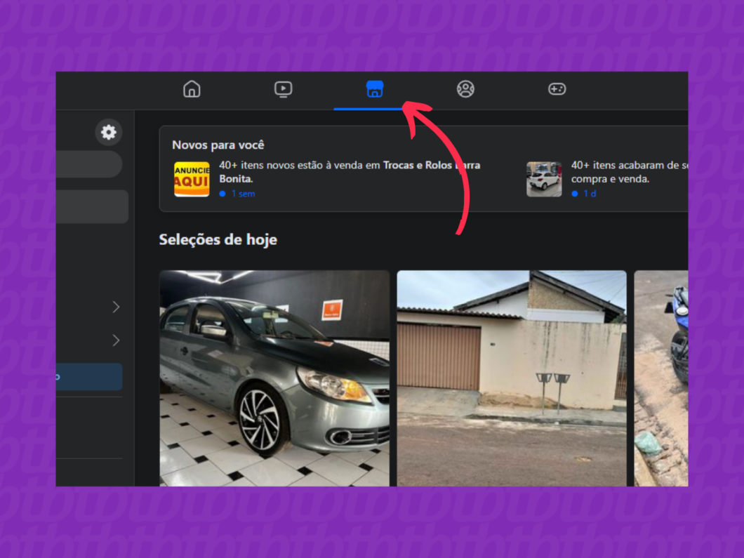 Acessando o Facebook Marketplace (Imagem: Reprodução/Facebook)