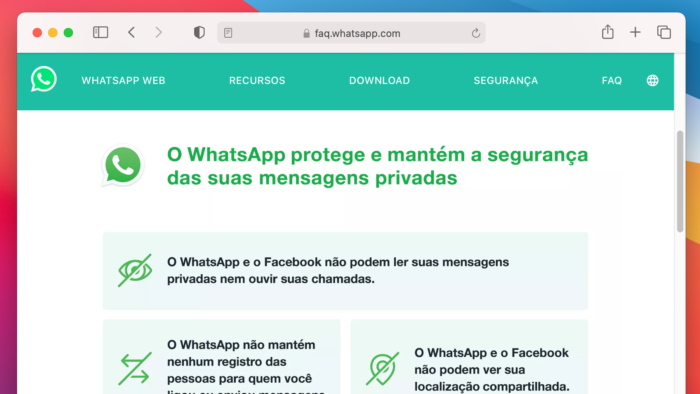 WhatsApp tenta explicar mudança na política de privacidade (Imagem: Reprodução)
