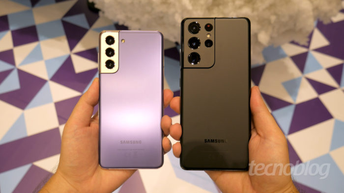 Samsung Galaxy S21 e S21 Ultra (Imagem: Paulo Higa/Tecnoblog)