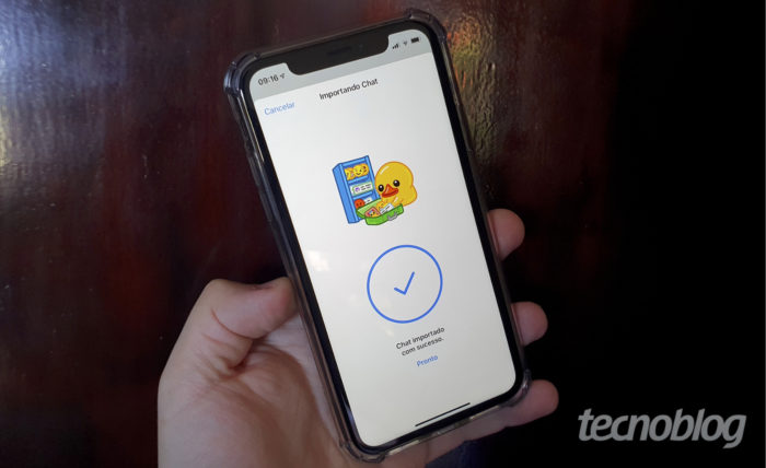 Telegram ganha função para importar mensagens do WhatsApp (Imagem: Bruno Gall De Blasi/Tecnoblog)