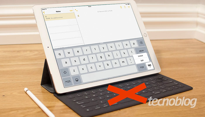Ajustando o teclado no iPad