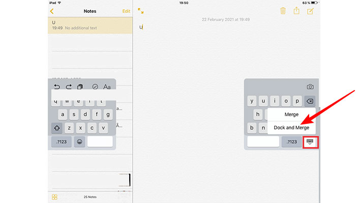 Juntando o teclado no iPad
