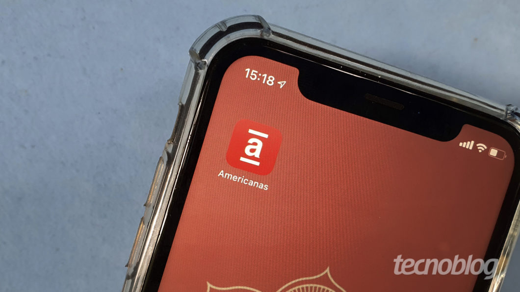 App da Americanas na tela do celular (Imagem: Bruno Gall De Blasi/Tecnoblog)
