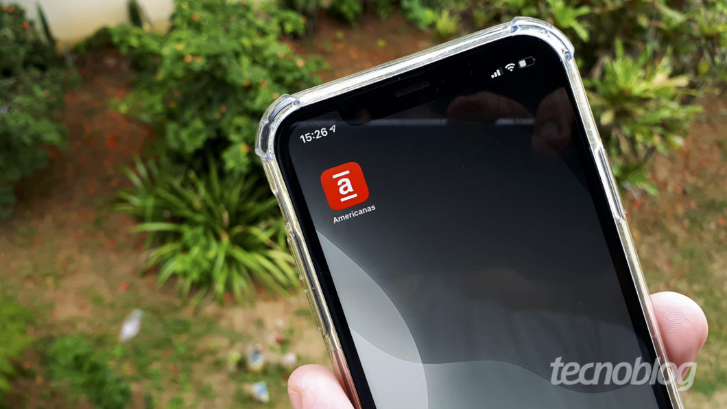 App da Americanas na tela do celular (Imagem: Bruno Gall De Blasi/Tecnoblog)