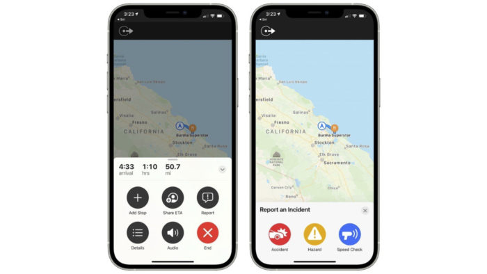 Apple Maps recebe função para reportar acidentes e radares no iOS 14.5 beta (Imagem: Reprodução/MacRumors)
