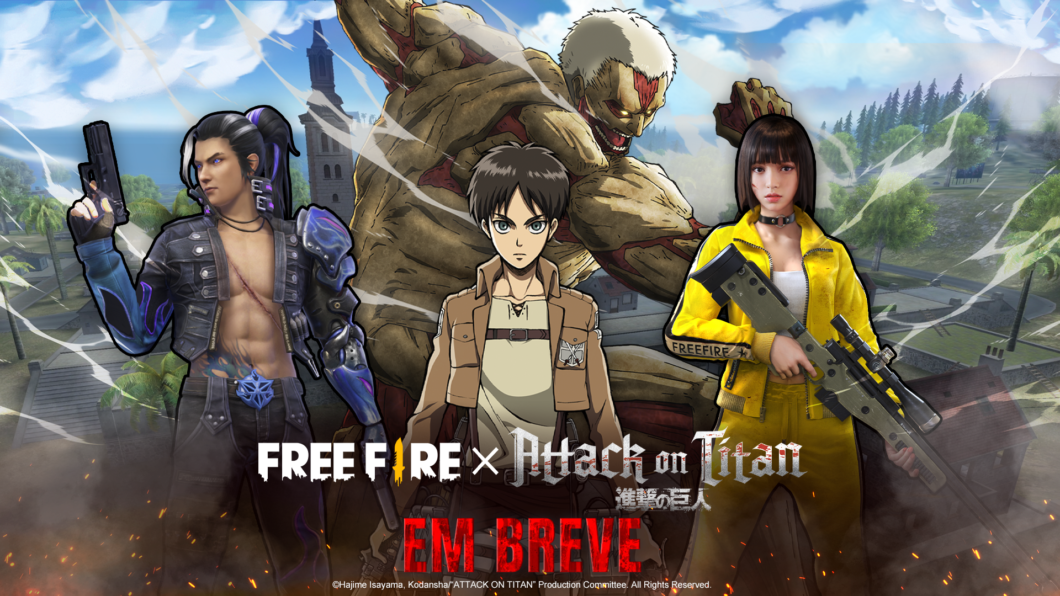 Free Fire vai adicionar itens para fãs do anime Attack on Titan