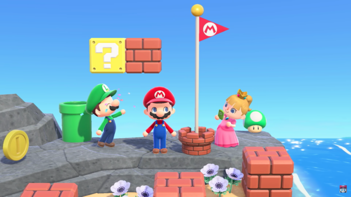 Coleção de Super Mario em Animal Crossing: New Horizons (Imagem: Divulgação/Nintendo)