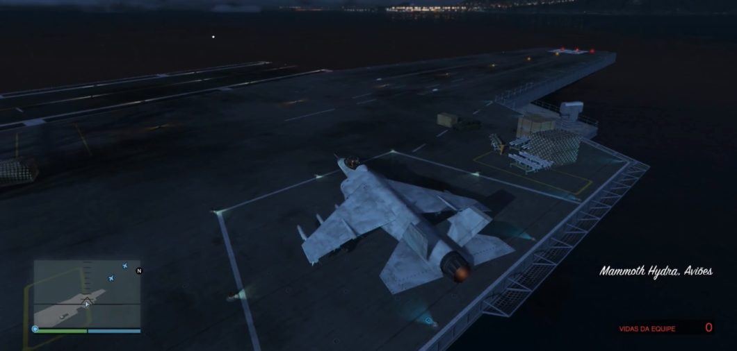 o Hydra é uma poderosa aeronave de combate em GTA 5 e San Andreas (Imagem: Reprodução / GTA 5)