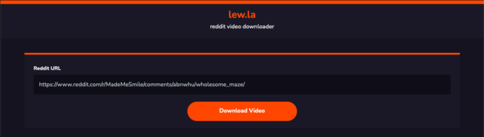 Lew.la permite download de vídeos do Reddit (Imagem: Reprodução/Lew.la)
