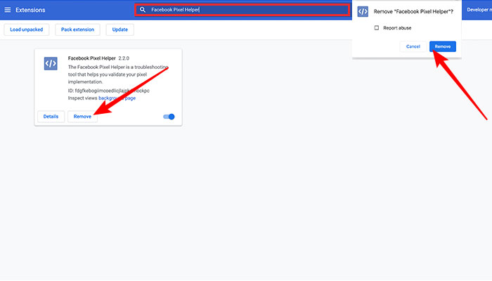 Como remover extensão Pixel do Facebook no Chrome