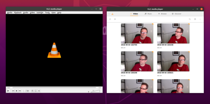 VLC 4.0 (dir.) mostra gerenciador de arquivos como tela inicial (Imagem: reprodução/Ars Technica)