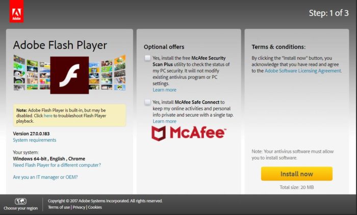 adobe flash player mac os