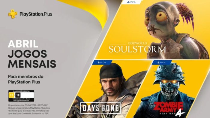 PS Plus de abril tem Days Gone, Oddworld: Soulstorm e mais