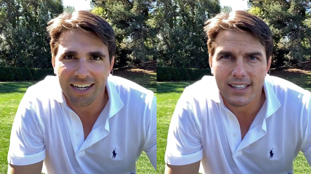 Example of a deepfake created with an image of actor Tom Cruise (image: YouTube/Miles Fisher)