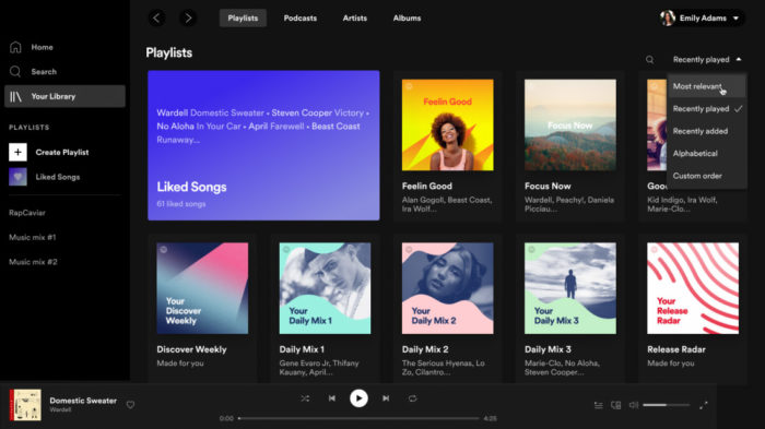 Spotify atualiza biblioteca no PC e na web (Imagem: Divulgação)