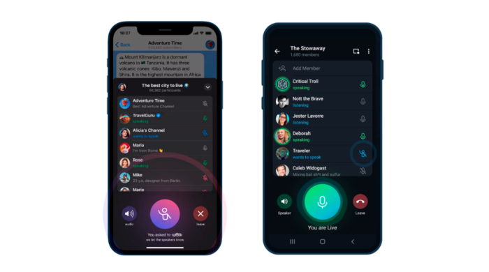 Telegram expande chats de voz com participantes ilimitados e gravação