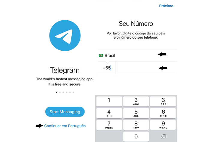 Como fazer uma conta no Telegram usando um número novo (Imagem: Reprodução/Gabrielle Lancellotti)