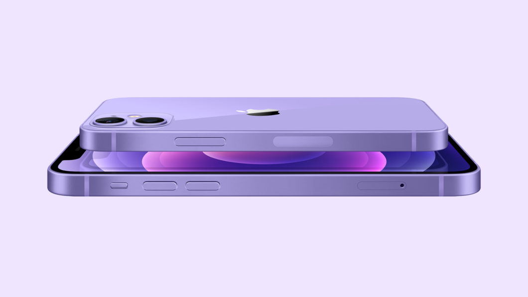 iPhone 12 roxo: mesmo smartphone, nova cor (Imagem: Reprodução/Apple)