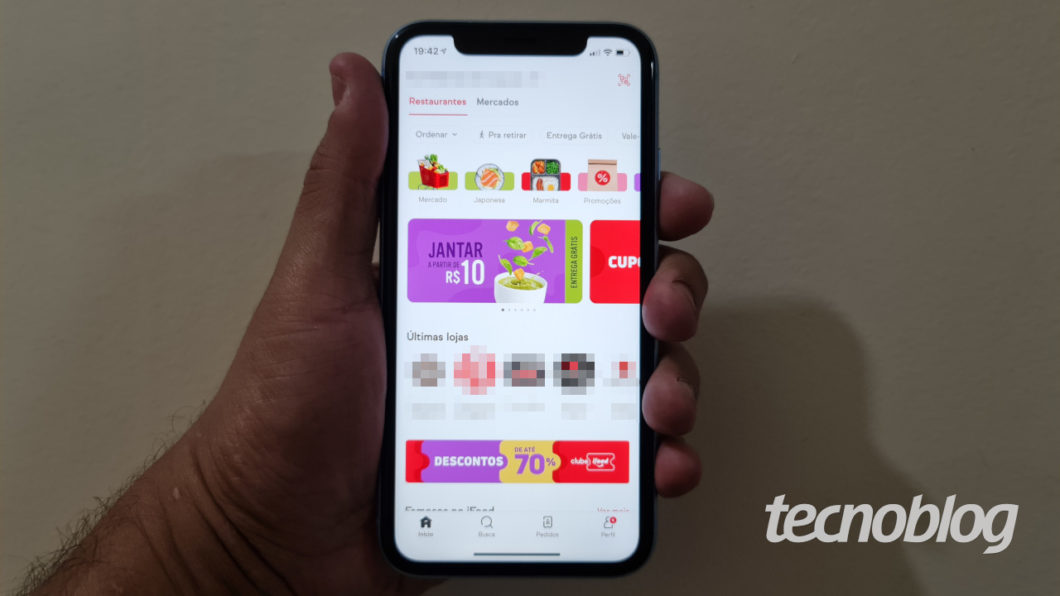 Aplicativo do iFood no iPhone (Imagem: Ronaldo Gogoni/Tecnoblog)