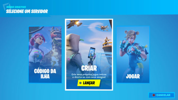 Opções do Modo Criativo em Fortnite (Imagem: Reprodução/Epic Games) / como treinar construção fortnite