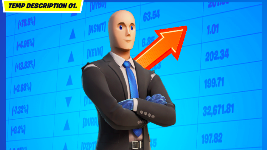 Fortnite agora tem traje do meme Stonks (Imagem: Reprodução)