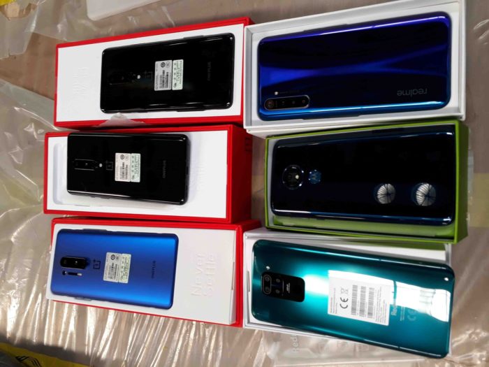 Celulares da Motorola, Redmi, Realme e OnePlus (Imagem: Divulgação / RFB)