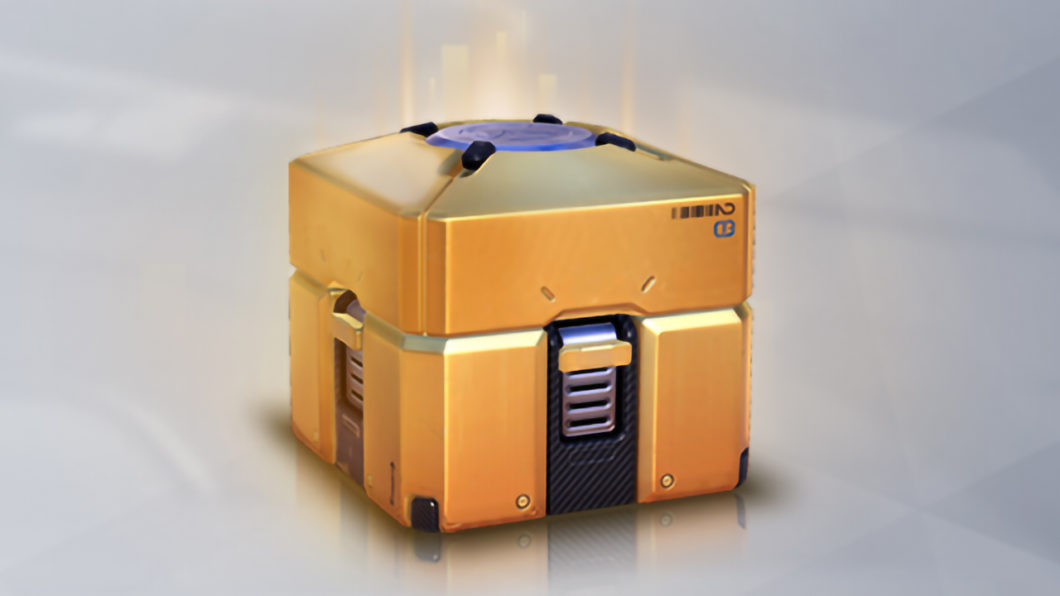 Loot box com itens lendários de Overwatch (Imagem: Divulgação/Blizzard)