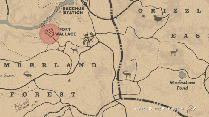 Localização do Uapiti Lendário no mapa (Imagem: Reprodução/Rockstar Games) / como encontrar animais lendários red dead redemption 2