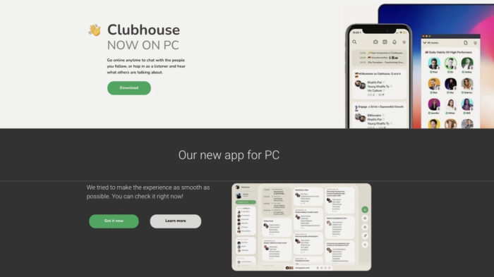 Site divulgava app falso do Clubhouse (Imagem: Reprodução)