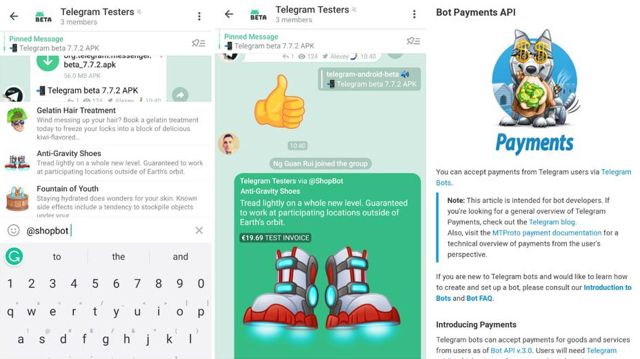 Telegram permite testar venda e pagamento de produtos via chat