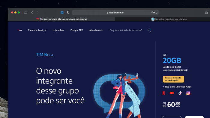 TIM dá status Beta Lab para quem mudar para novo plano digital em abril (Imagem: Reprodução)