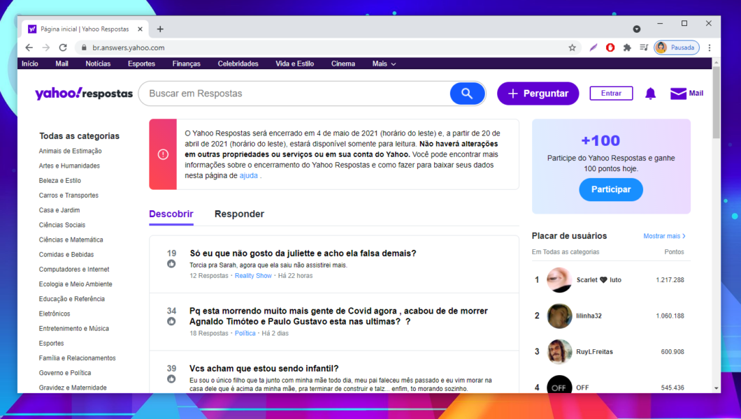 Site 'Yahoo Respostas' chega ao fim depois de 16 anos