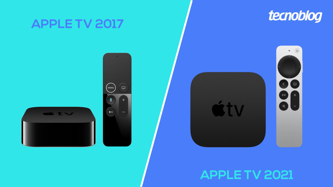 Comparativo: Apple TV 4K de 2017 e de 2021 (Imagem: Vitor Pádua/Tecnoblog)