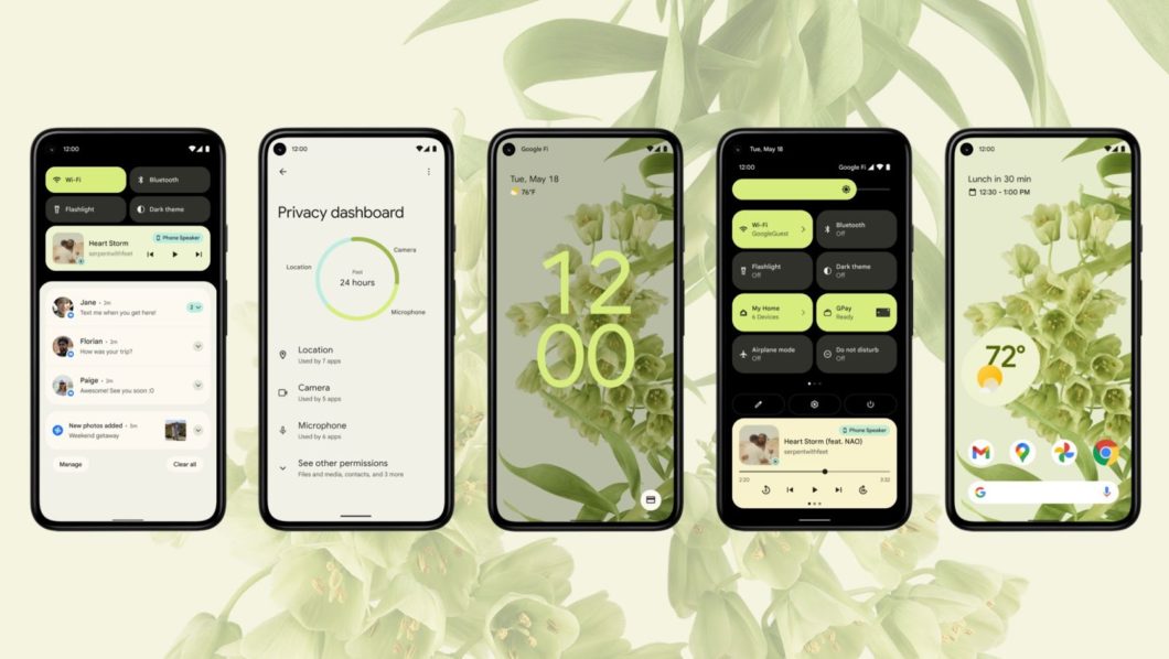 Material You é uma das principais novidades do Android 12 (Imagem: Divulgação / Google)
