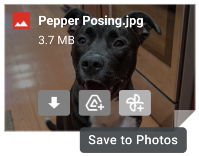 Opção para salvar fotos do Gmail no Google Fotos em miniaturas (Imagem: Reprodução/Google)