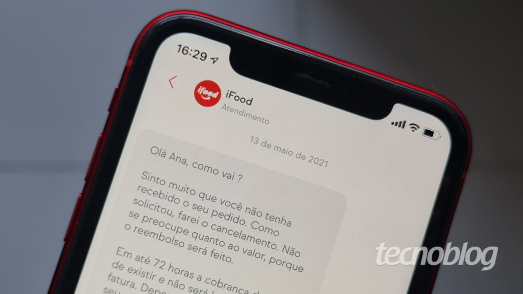 Como pedir reembolso no iFood (Imagem: Ana Marques/Tecnoblog)