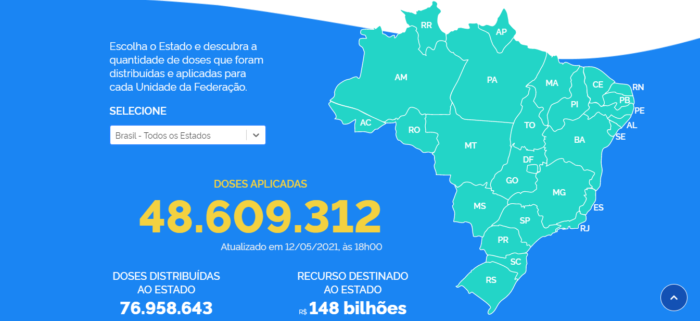 Portal Brasil Pátria Vacinada (Imagem: Divulgação/Ministério da Saúde)