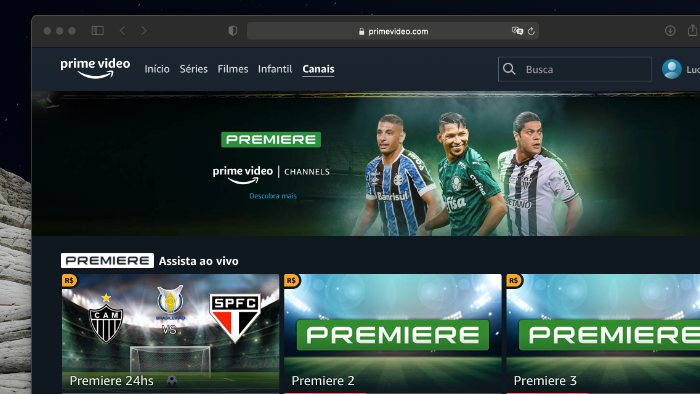 Imagem Amazon Prime Video - streamings para assistir jogo ao vivo