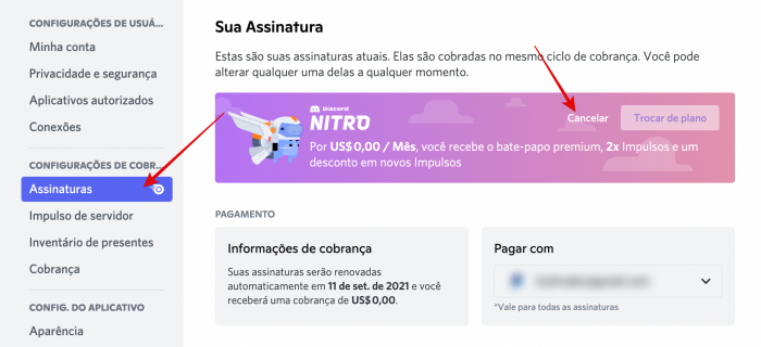 Cancelar Discord Nitro