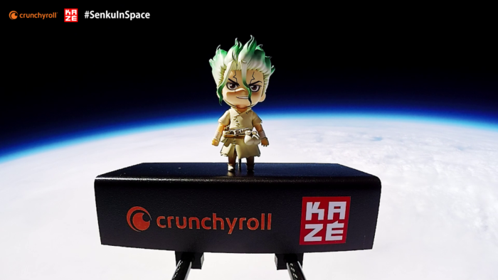 Senku, de Dr. Stone, enviado à estratosfera pela Cruncyroll (Imagem: Divulgação/Crunchyroll)