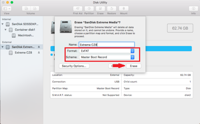 Formatar um cartão microSD pelo macOS (Imagem: Reprodução/Apple)