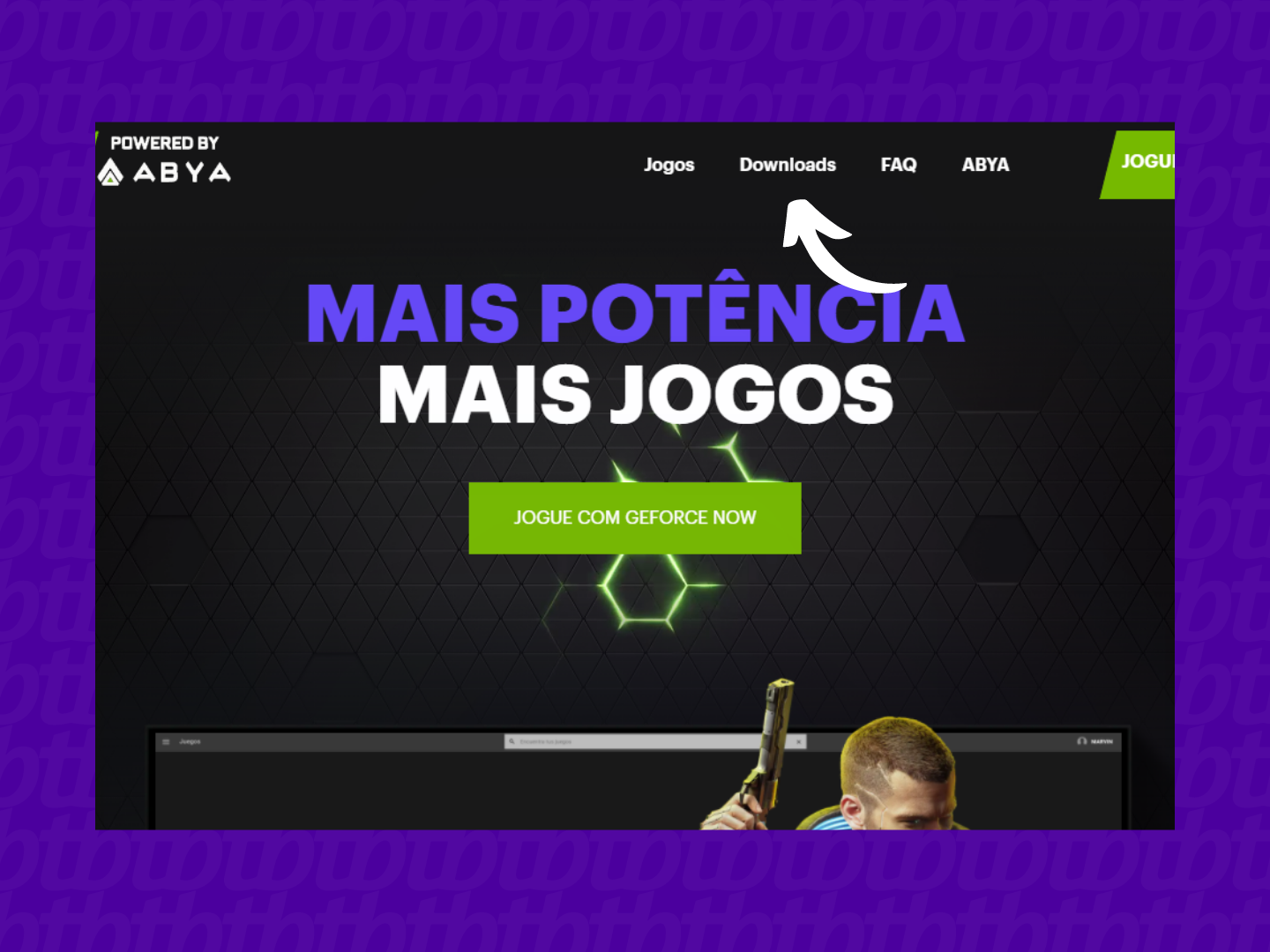 Página oficial do GeForce Now no Brasil