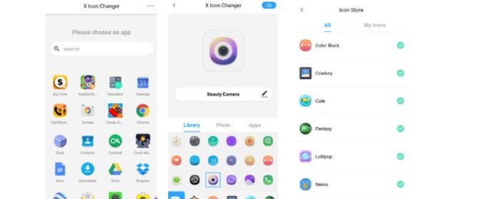 O app X Icon Changer altera a aparência dos ícones dos aplicativos no Android (Imagem: Divulgação / X Icon Changer) 