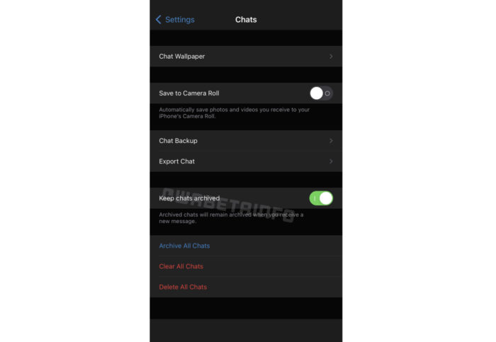 WhatsApp Beta para iPhone recebe recurso para manter chats arquivados para sempre (Imagem: Reprodução/WABetaInfo)