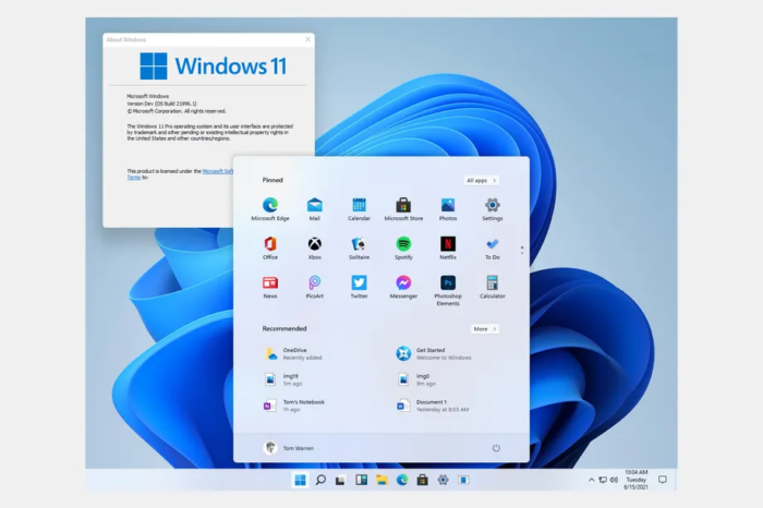 Nova barra de tarefas e menu Iniciar no Windows 11