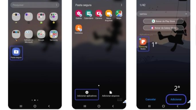 Baixe aplicativos diretamente na Pasta Segura (Imagem: Divulgação/Samsung)