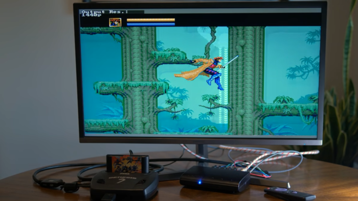 X-Men rodando no Mega Drive com Retrotink 5X-Pro (Imagem: RetroRGB / YouTube)