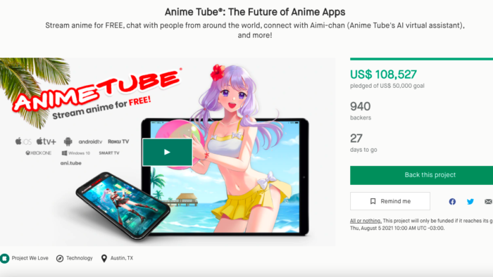 Anime Tube tem campanha suspeita encerrada pelo Kickstarter