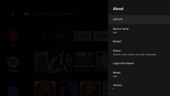 Firmware update Android TV