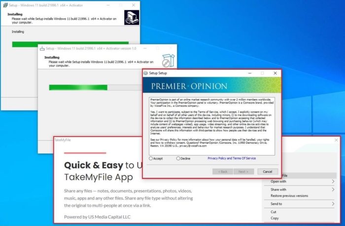Falso instalador do Windows 11 engana usuários e baixa software malicioso